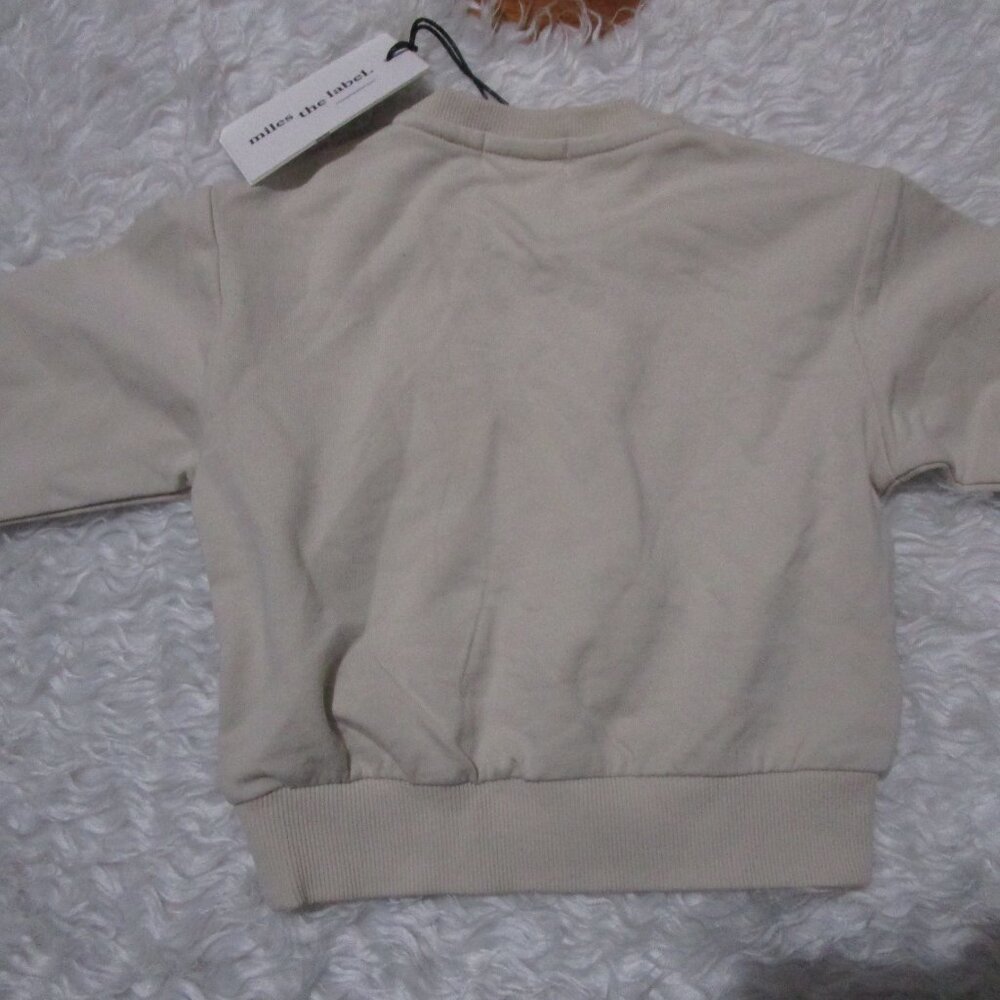 MILES THE LABEL Infant Baby Girls Heart Print Sweatshirt Beige 12M NWT - Picture 3 of 10